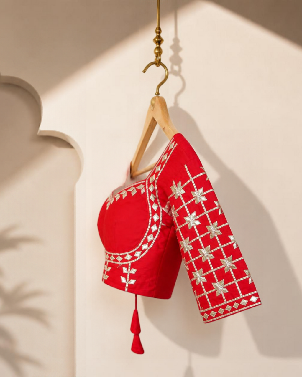 Red Aangi Gotta Patti Blouse