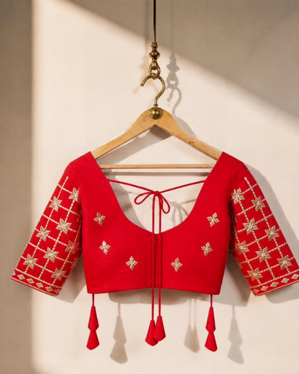 Red Aangi Gotta Patti Blouse