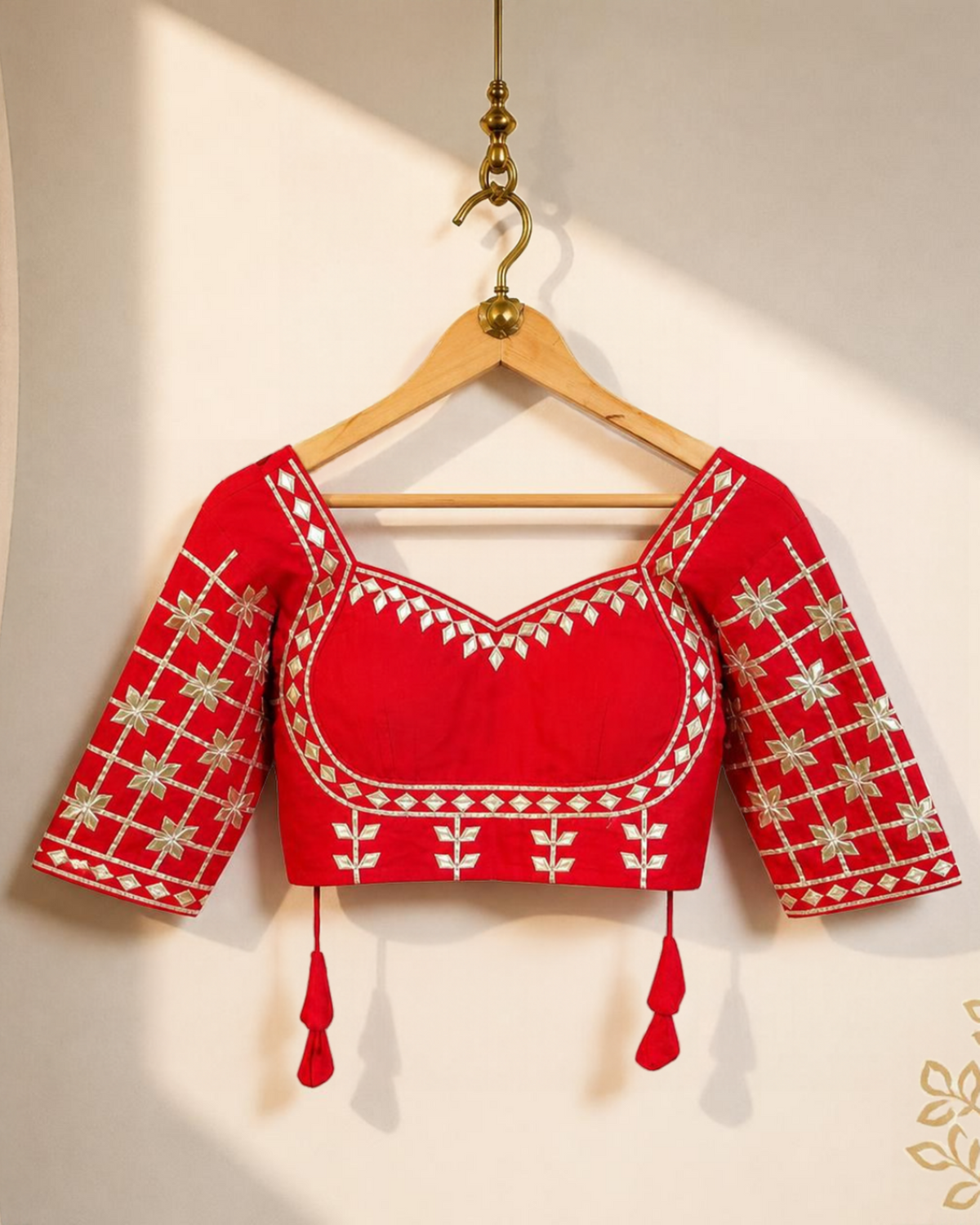 Red Aangi Gotta Patti Blouse