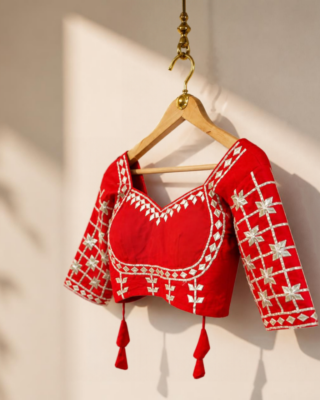 Red Aangi Gotta Patti Blouse
